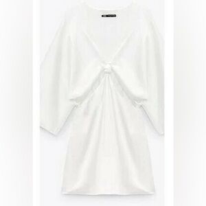 Satin Knot front mini dress